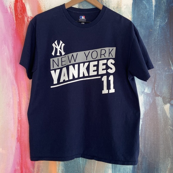 🔥EC🔥Front/BackNY Yankees #11 Brett Gardner 100% Cotton T-shirt. - Picture 2 of 4